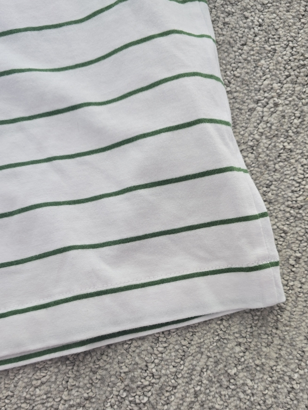 NWT Madewell The Boxy Crop Tee Cotton Green White Stripe Sz. S Oversized - Picture 6 of 6